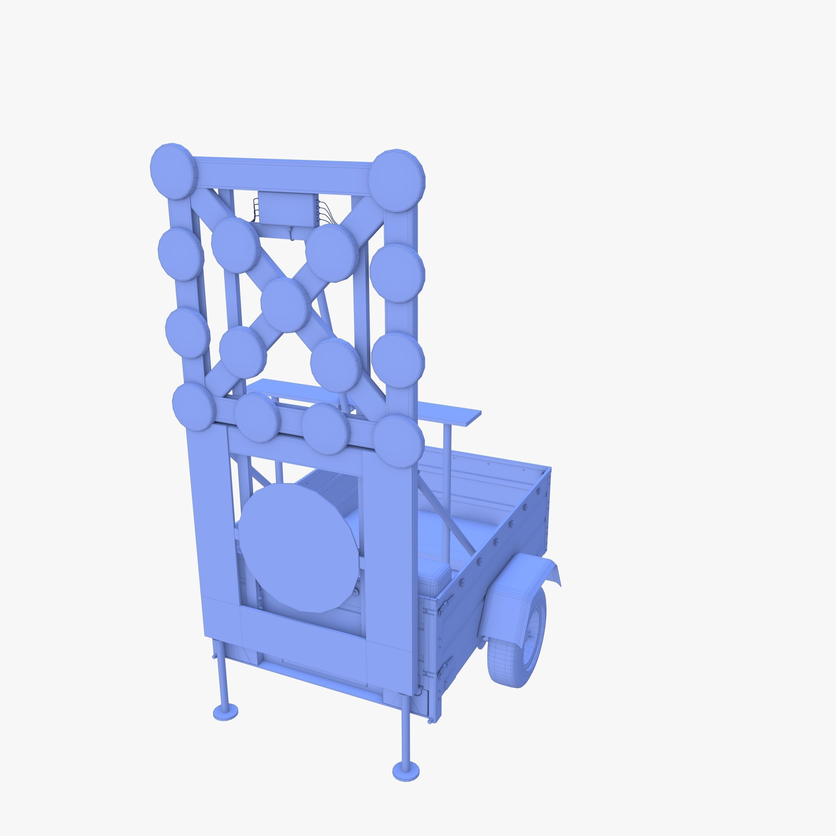 Roadworks trailer v1 Low-poly 3D model_27