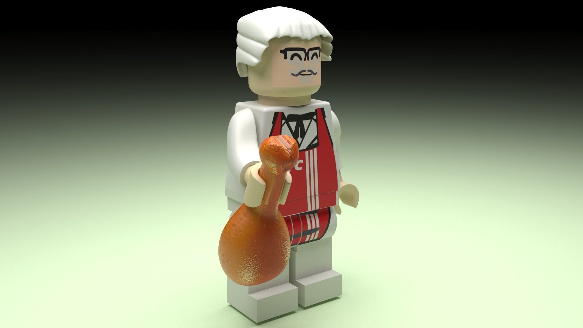 Lego Colonel Sanders 3D model_22