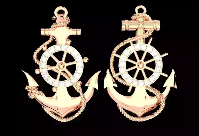 Anchor Pendent Jewelry Code-JST050 3D print model