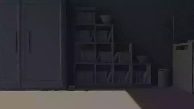 Low Poly Room  Low-poly 3D model