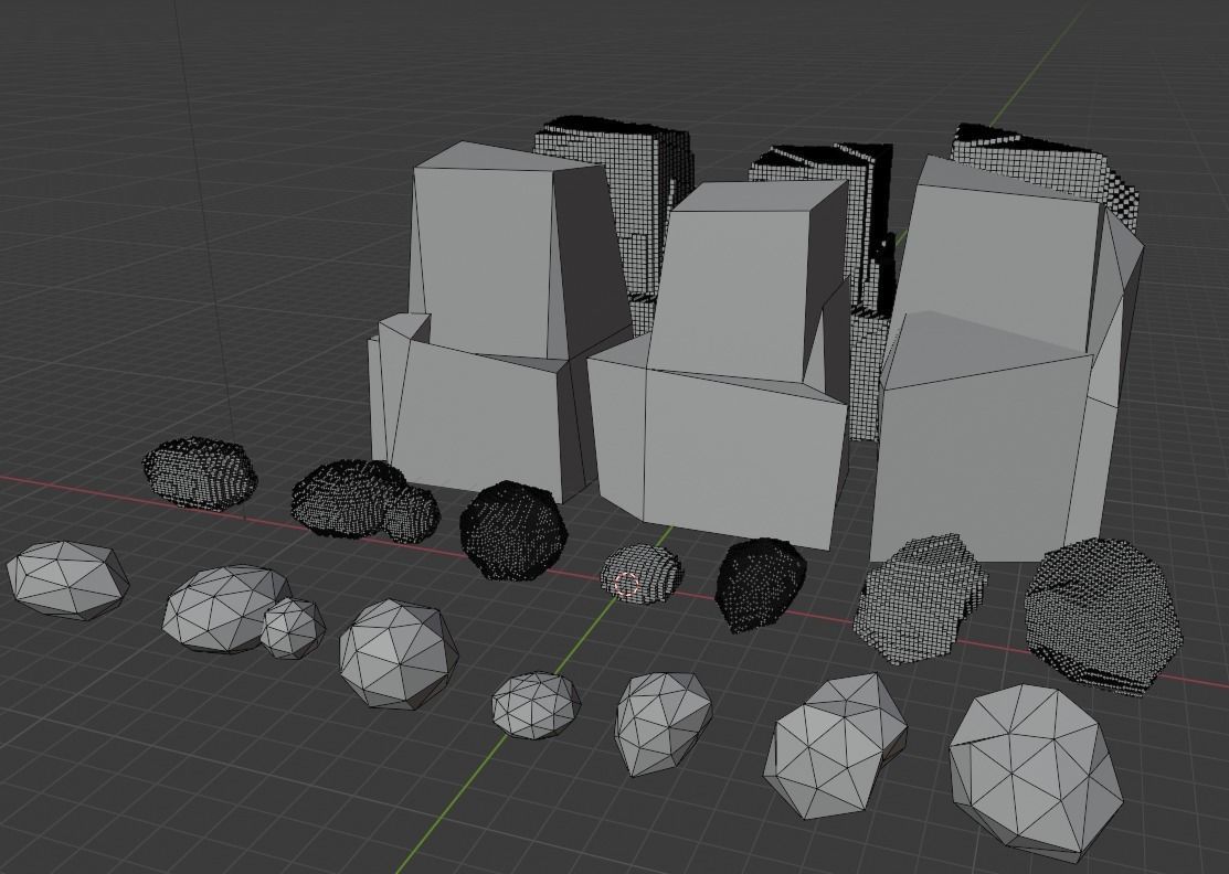 Low Poly Cartoon Rock 3D model Low-poly 3D model_7