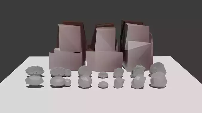 Low Poly Cartoon Rock 3D model