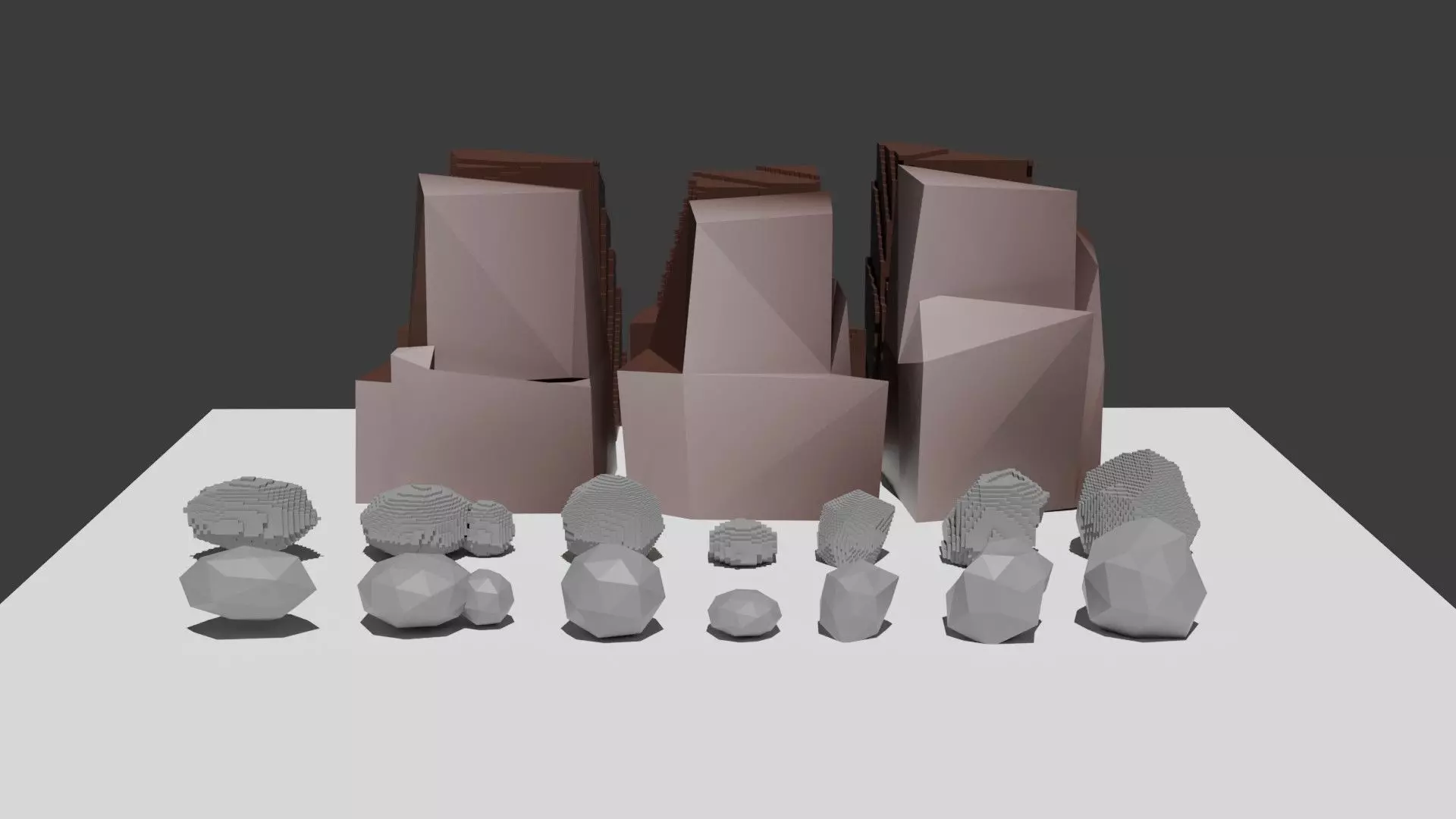 Low Poly Cartoon Rock 3D model Low-poly 3D model_0