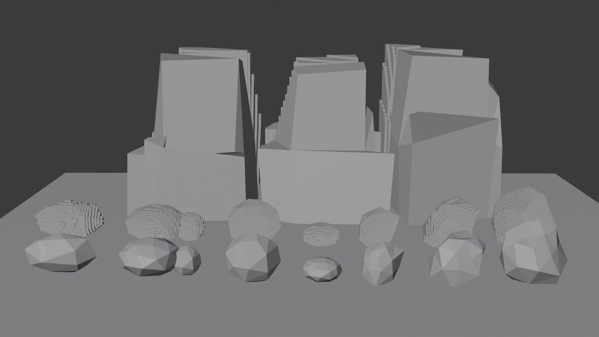 Low Poly Cartoon Rock 3D model Low-poly 3D model_5