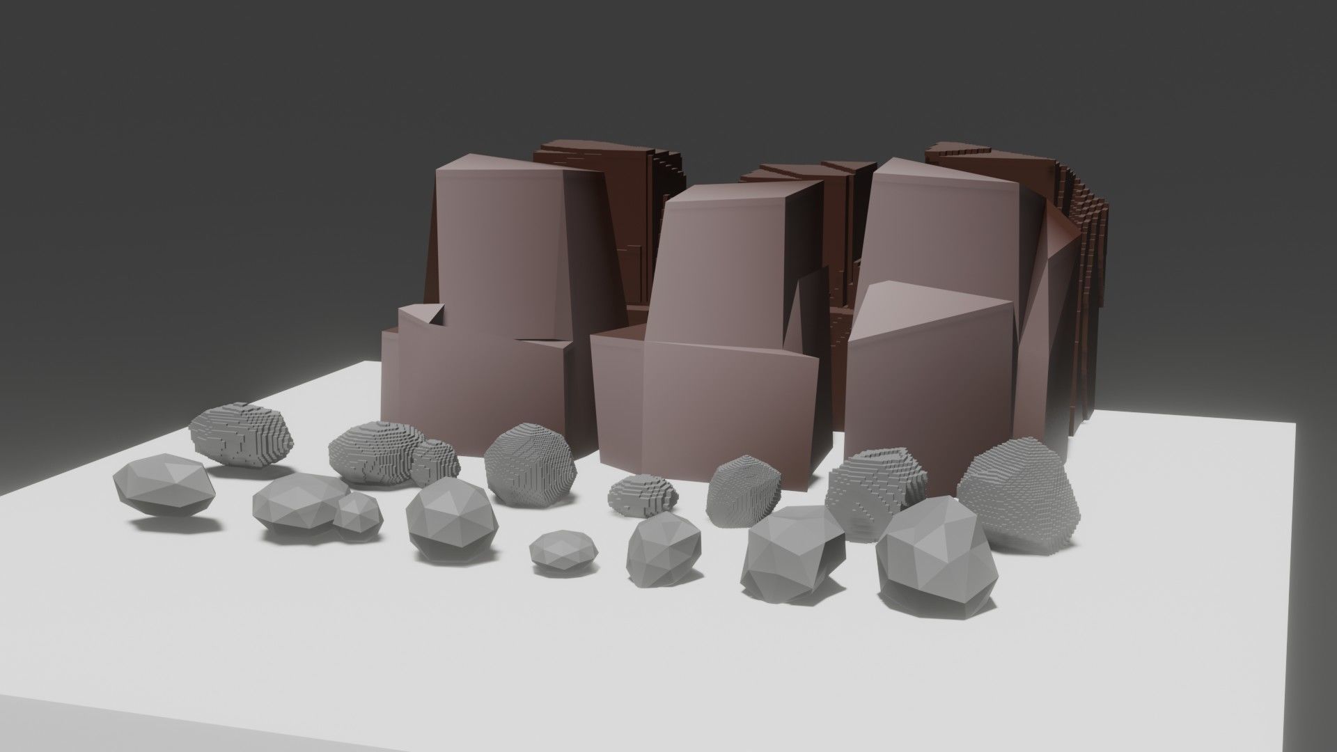 Low Poly Cartoon Rock 3D model Low-poly 3D model_1