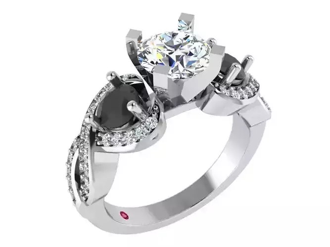 Peg Setting Twisted Ring 3276