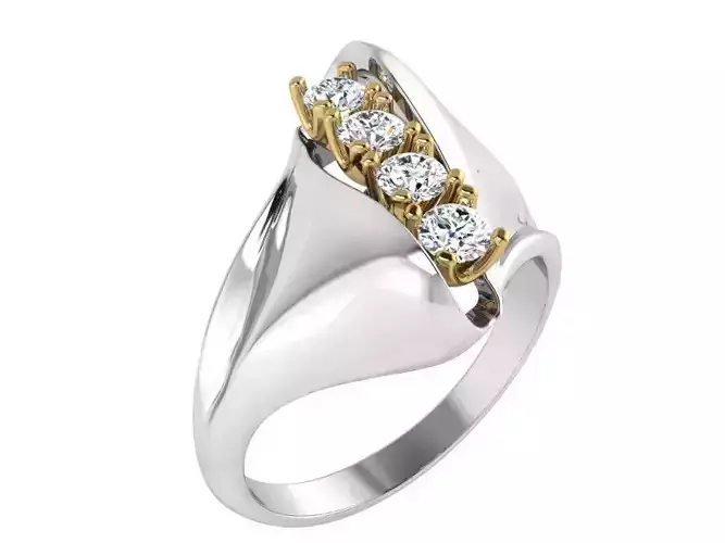 Unique Diamond Ring 3277 Free 3D print model