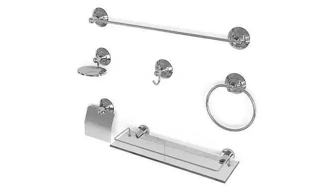 Classic Round Chrome Bathroom Accessories Set