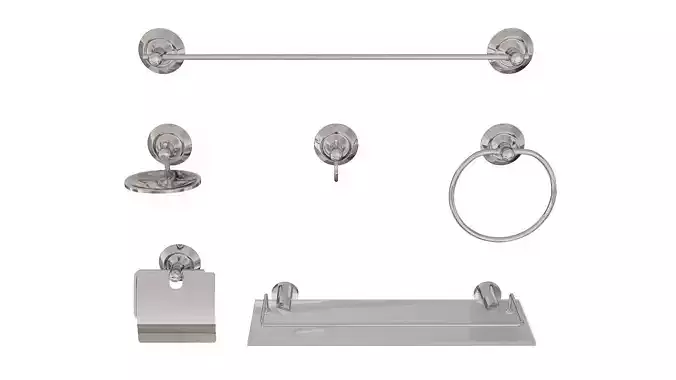 Bathroom Accessories Set with Six Pieces for Interiors