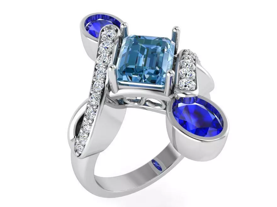 Emerald Tension Ring 3282 3D print model