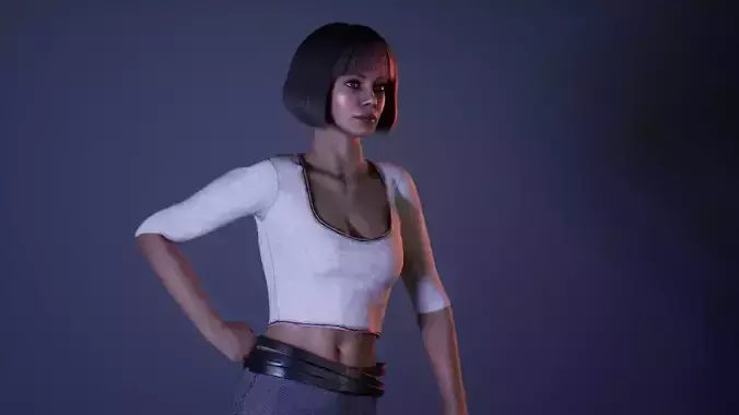 3D Female Character with Texture Game-Ready