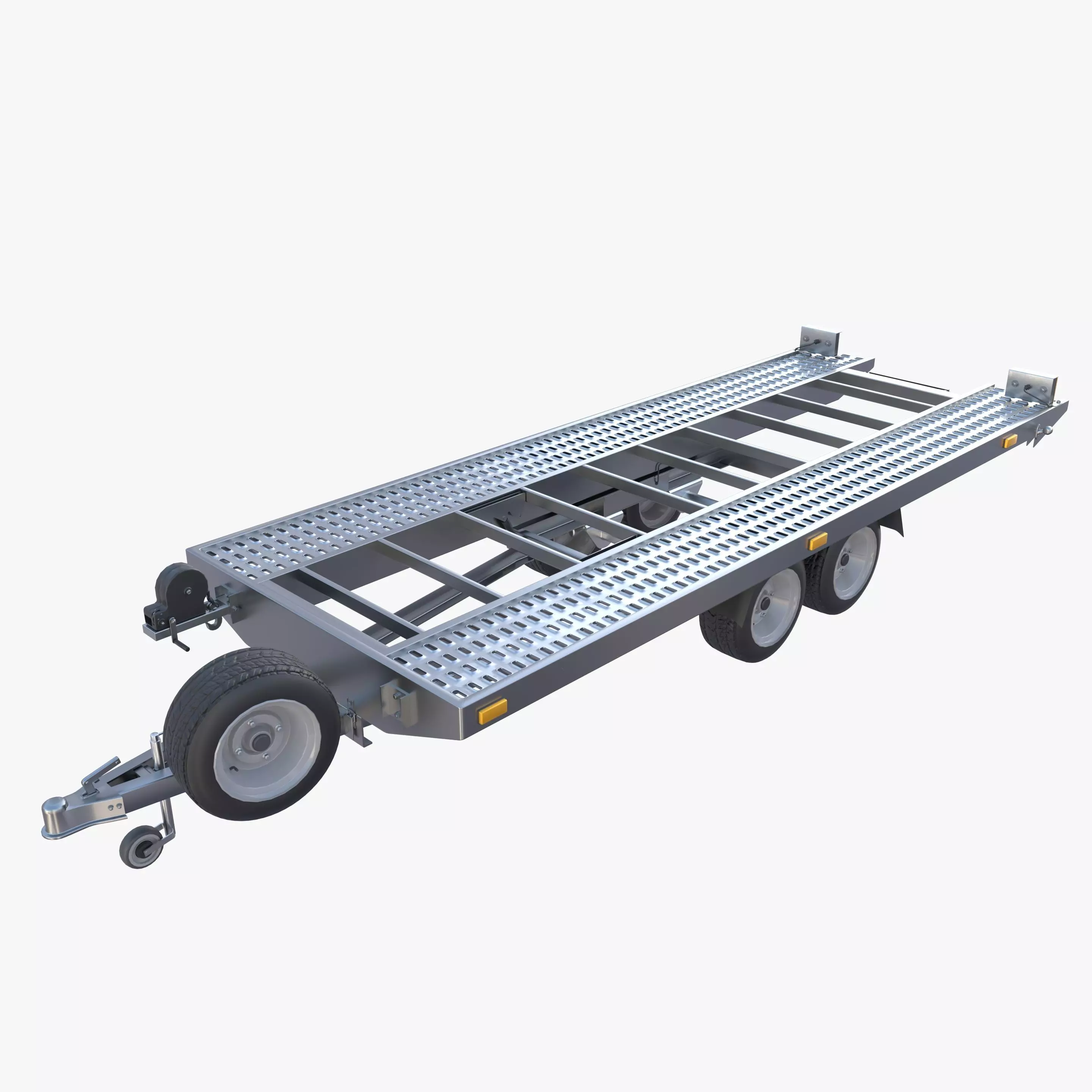 Car trailer v1 Low-poly 3D model_0