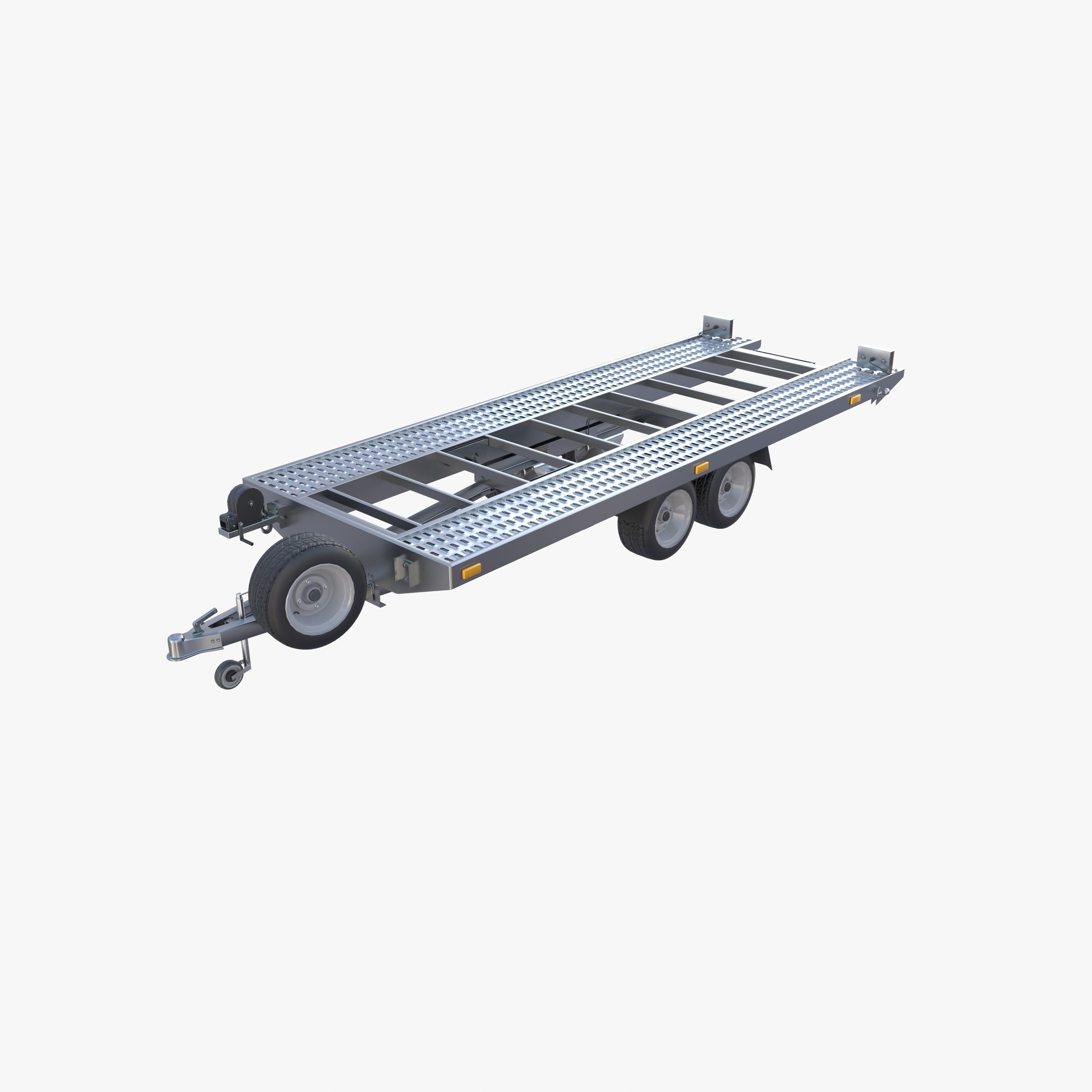 Car trailer v1 Low-poly 3D model_1