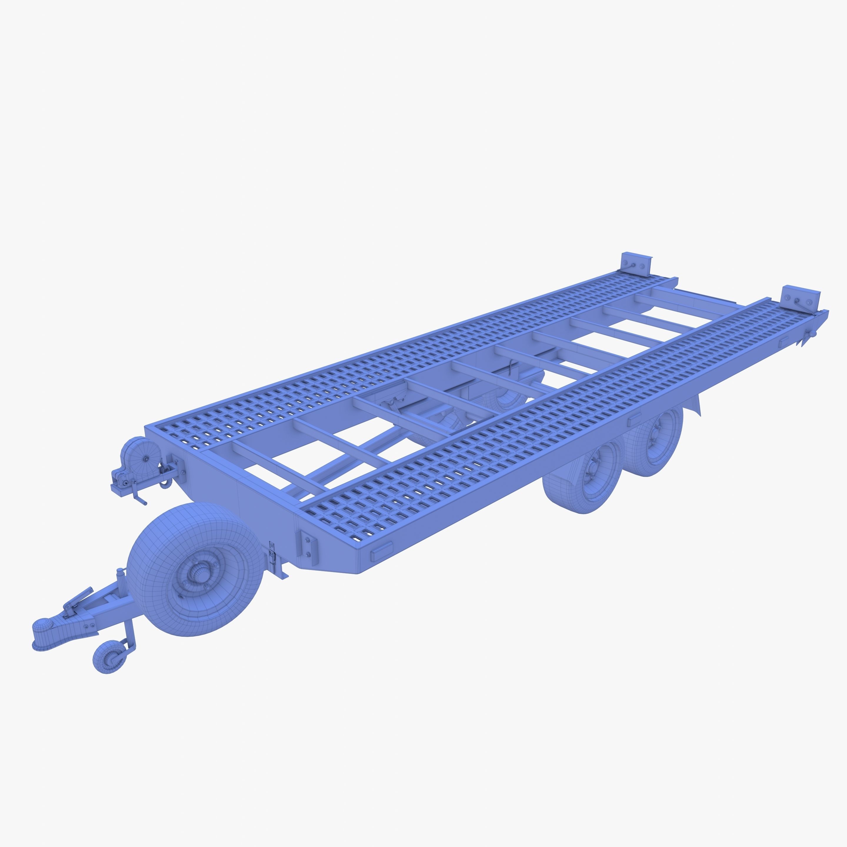 Car trailer v1 Low-poly 3D model_34