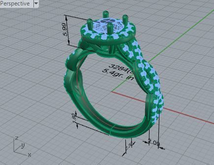 Round Halo Twisted Ring 3284 3D print model_7