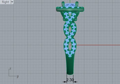 Round Halo Twisted Ring 3284 3D print model_6