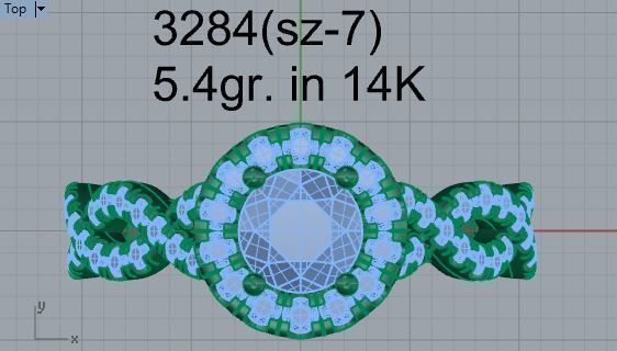 Round Halo Twisted Ring 3284 3D print model_4