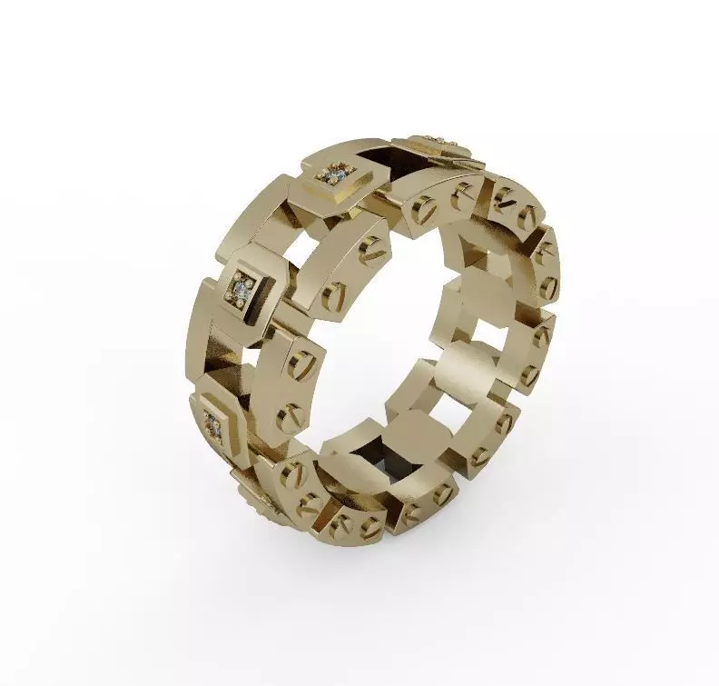 Gold ring 3D print model_0