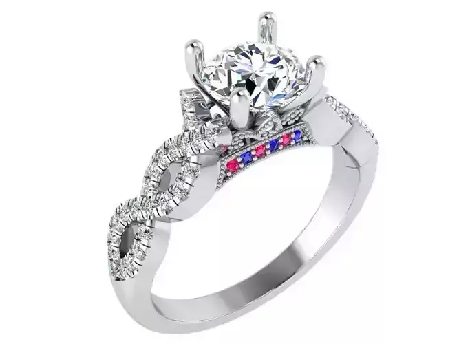 Round Diamond Twisted Ring 3289