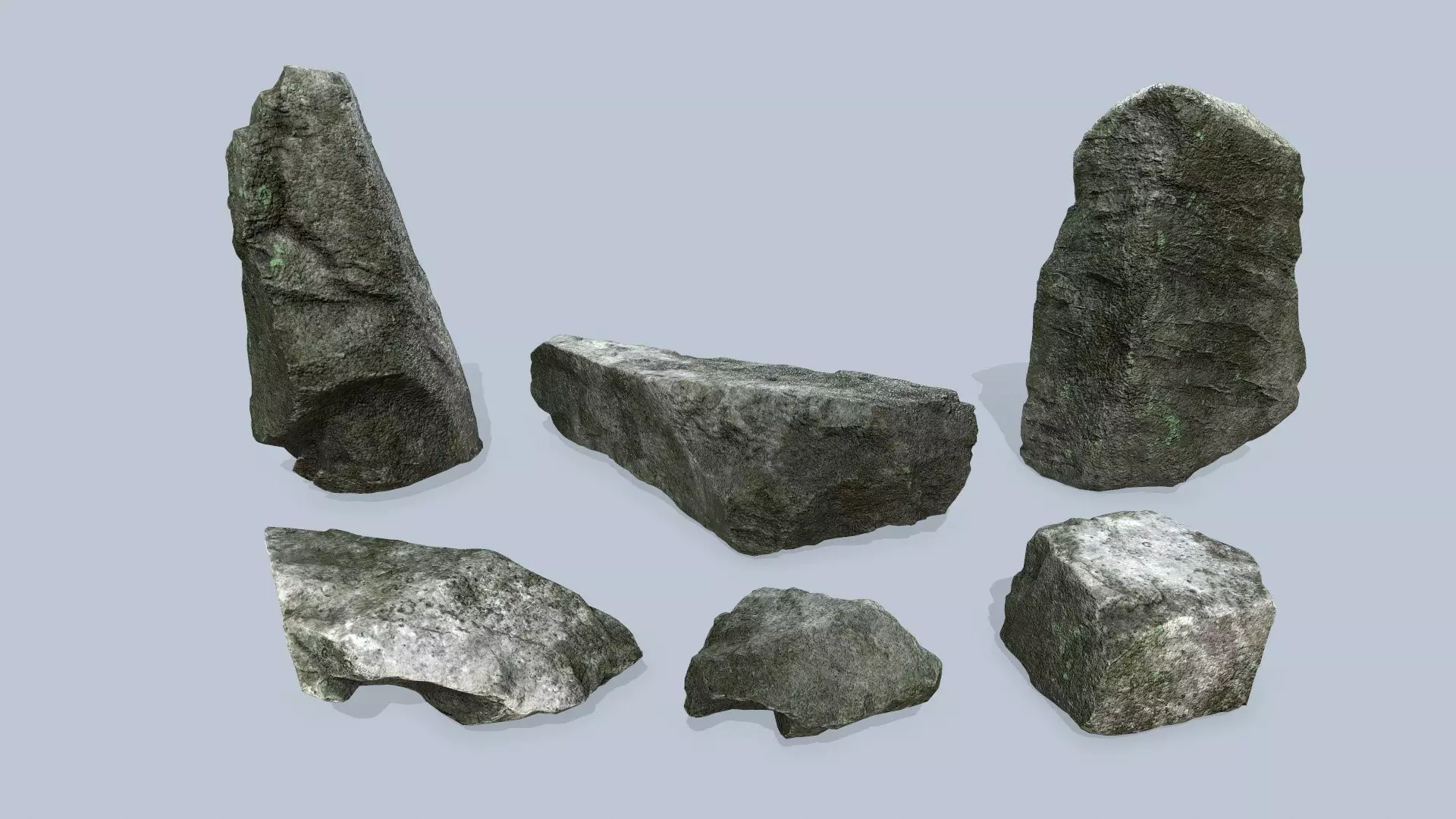 cliff rocks  Low-poly 3D model_0