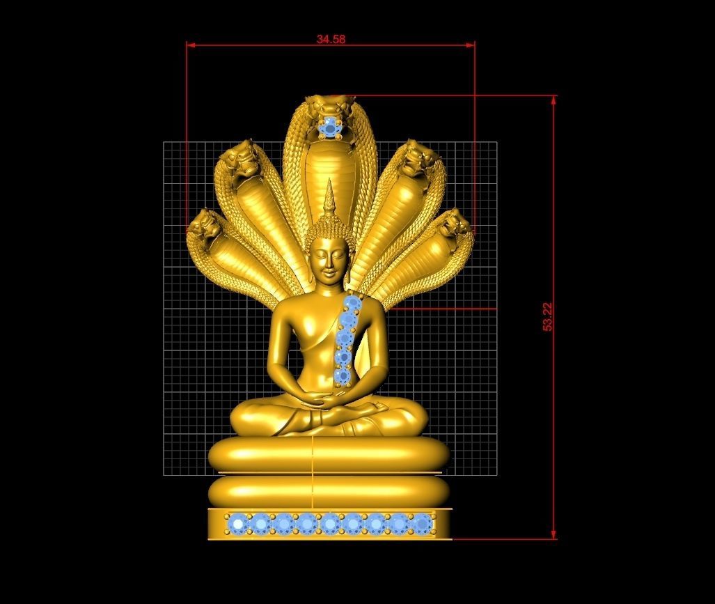 Budda Pendent Jewelry Code-JST026 3D print model_3