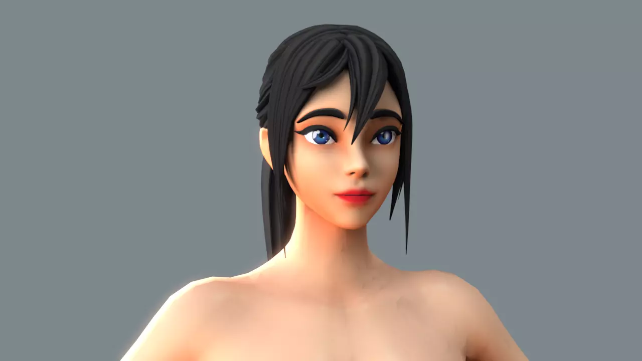 Curvy Female Basemesh  3D model_0