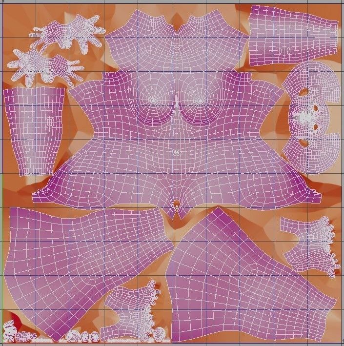 Curvy Female Basemesh  3D model_8