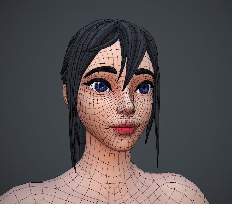 Curvy Female Basemesh  3D model_6