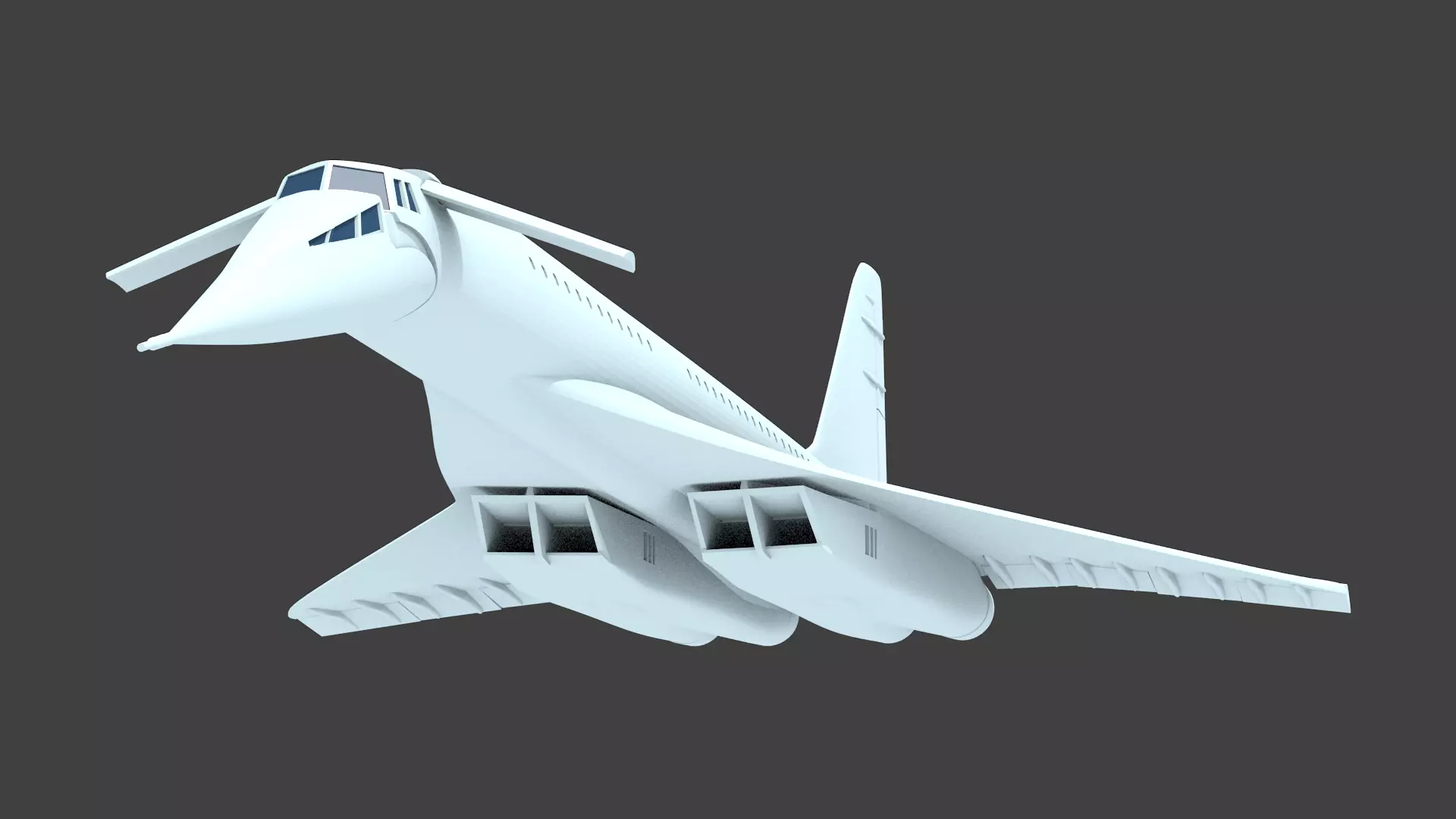 tu-144 d  sst 3D print model_0