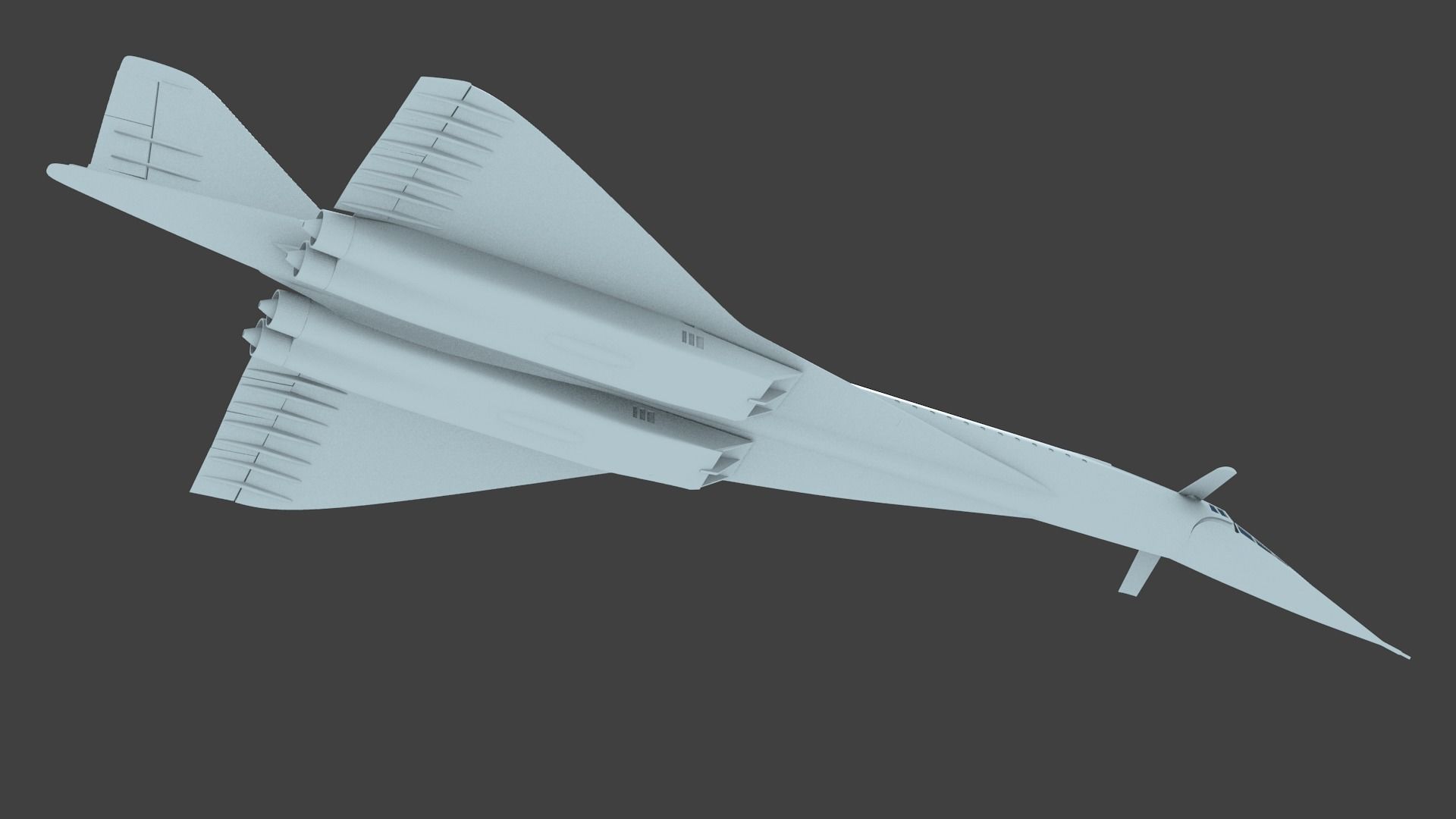 tu-144 d  sst 3D print model_3