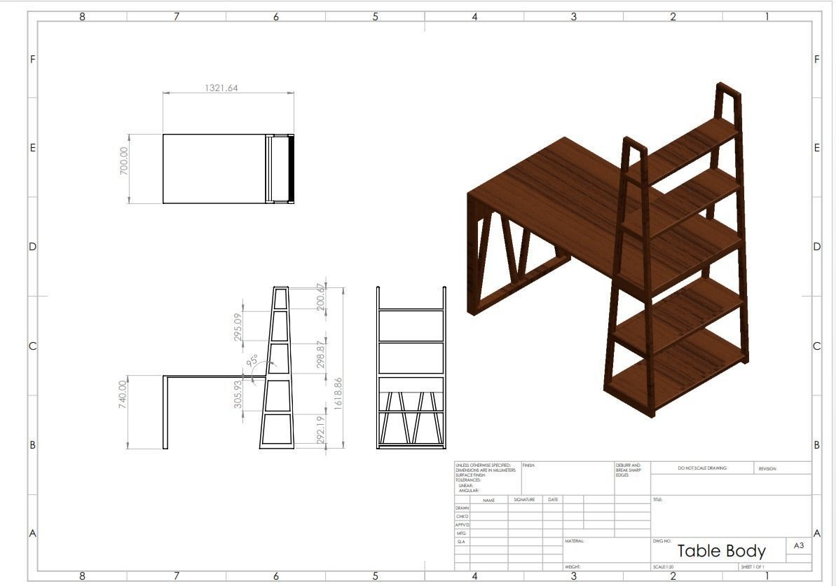 Chair and Table 3D model_1