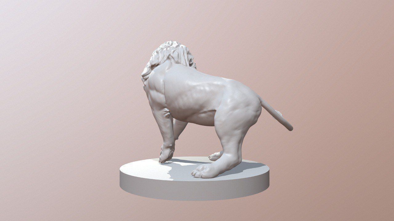 Roaring Lion Statue Printable 3D print model_4
