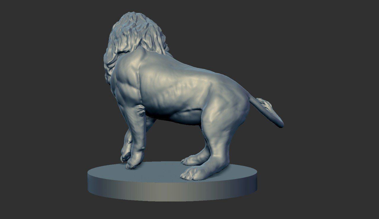 Roaring Lion Statue Printable 3D print model_11