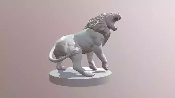 Roaring Lion Statue Printable