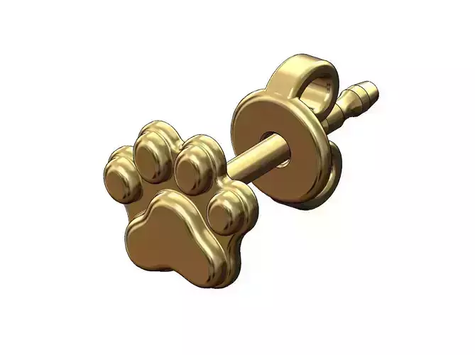 Pawprint stud earring