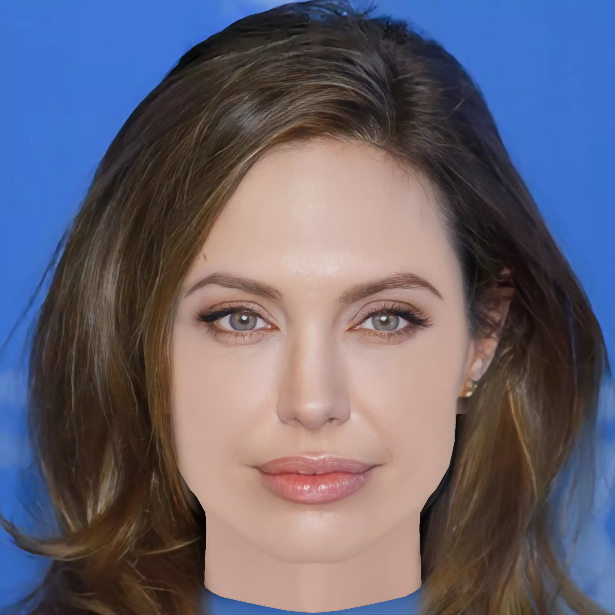 Angelina Jolie Head - No Hair - Low poly head for game Low-poly 3D model