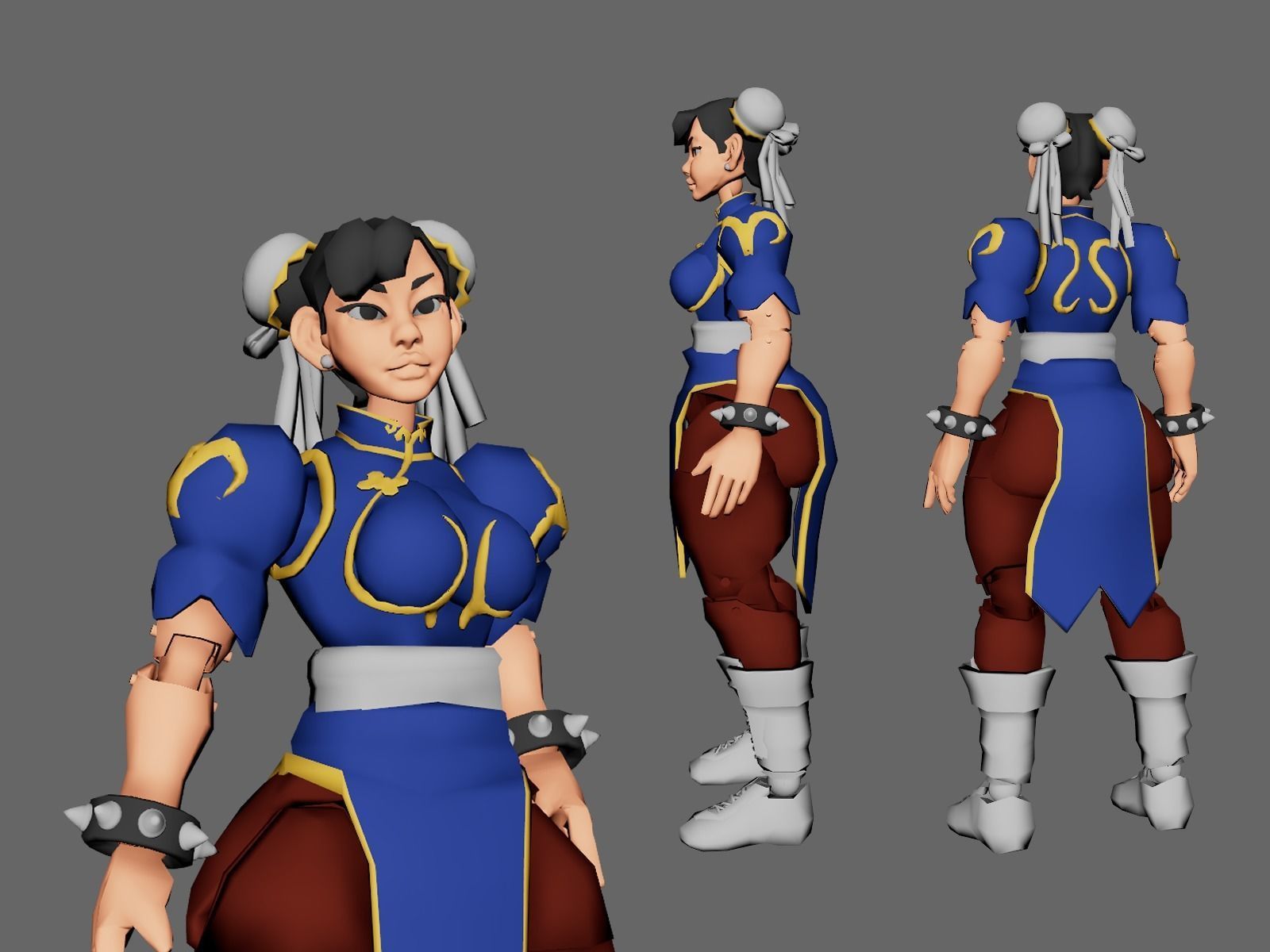 CHUN-LI ARTICULATED FIGURE 3D print model_1