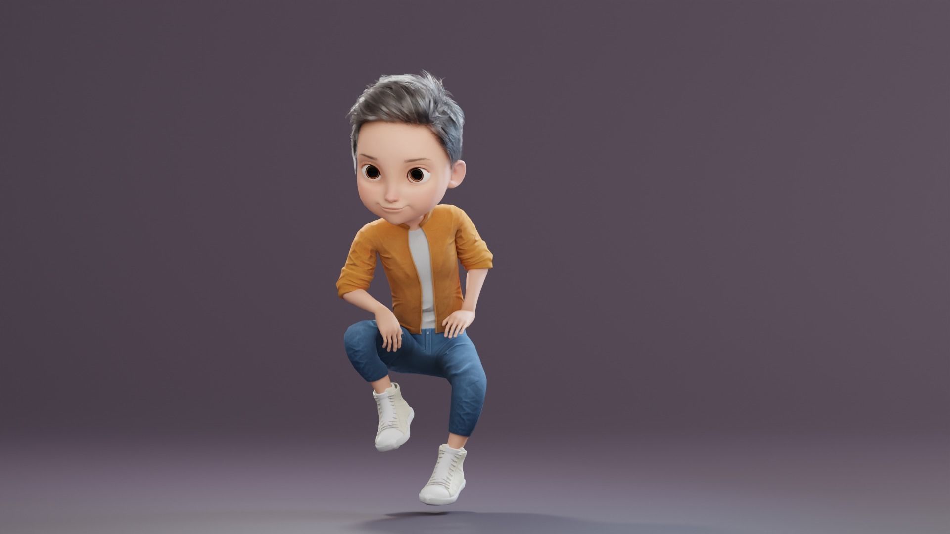 Pixar-Style Kid Boy Character Rigged Low-poly 3D model_33