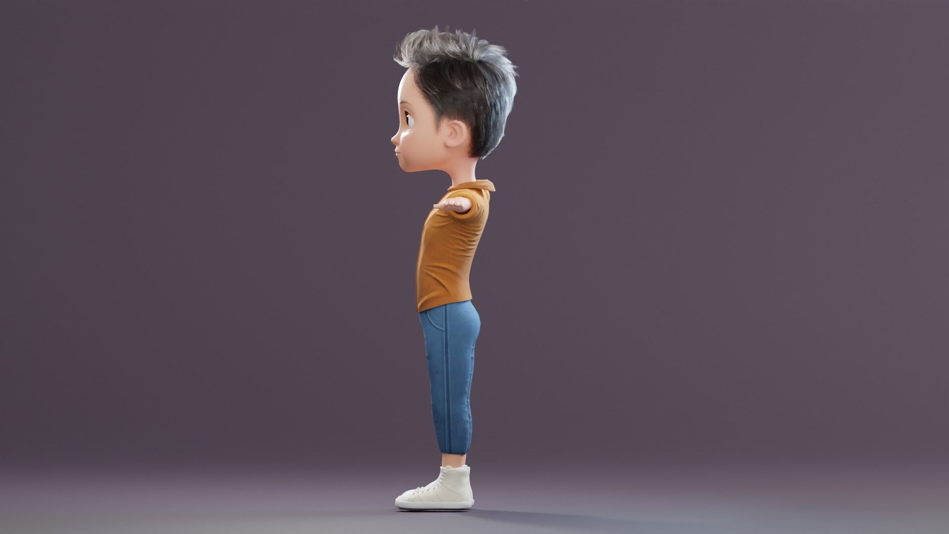 Pixar-Style Kid Boy Character Rigged Low-poly 3D model_57