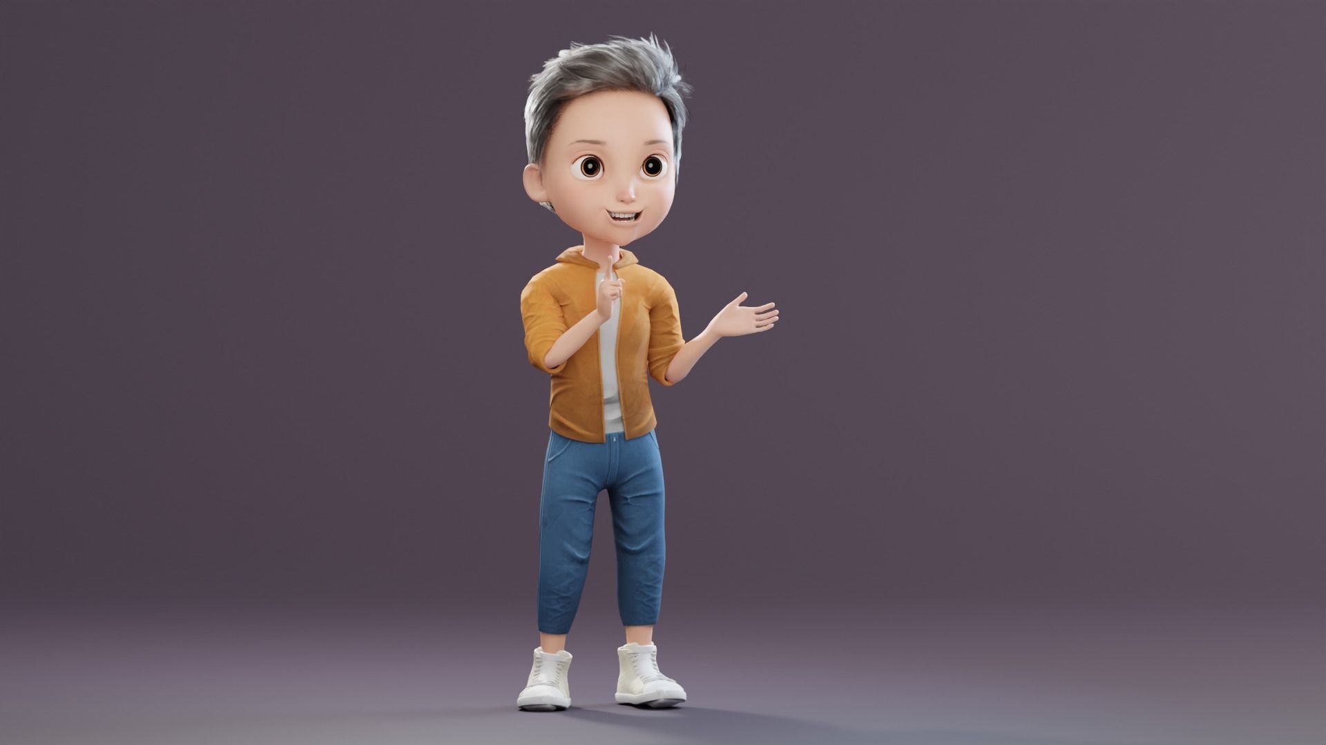 Pixar-Style Kid Boy Character Rigged Low-poly 3D model_17