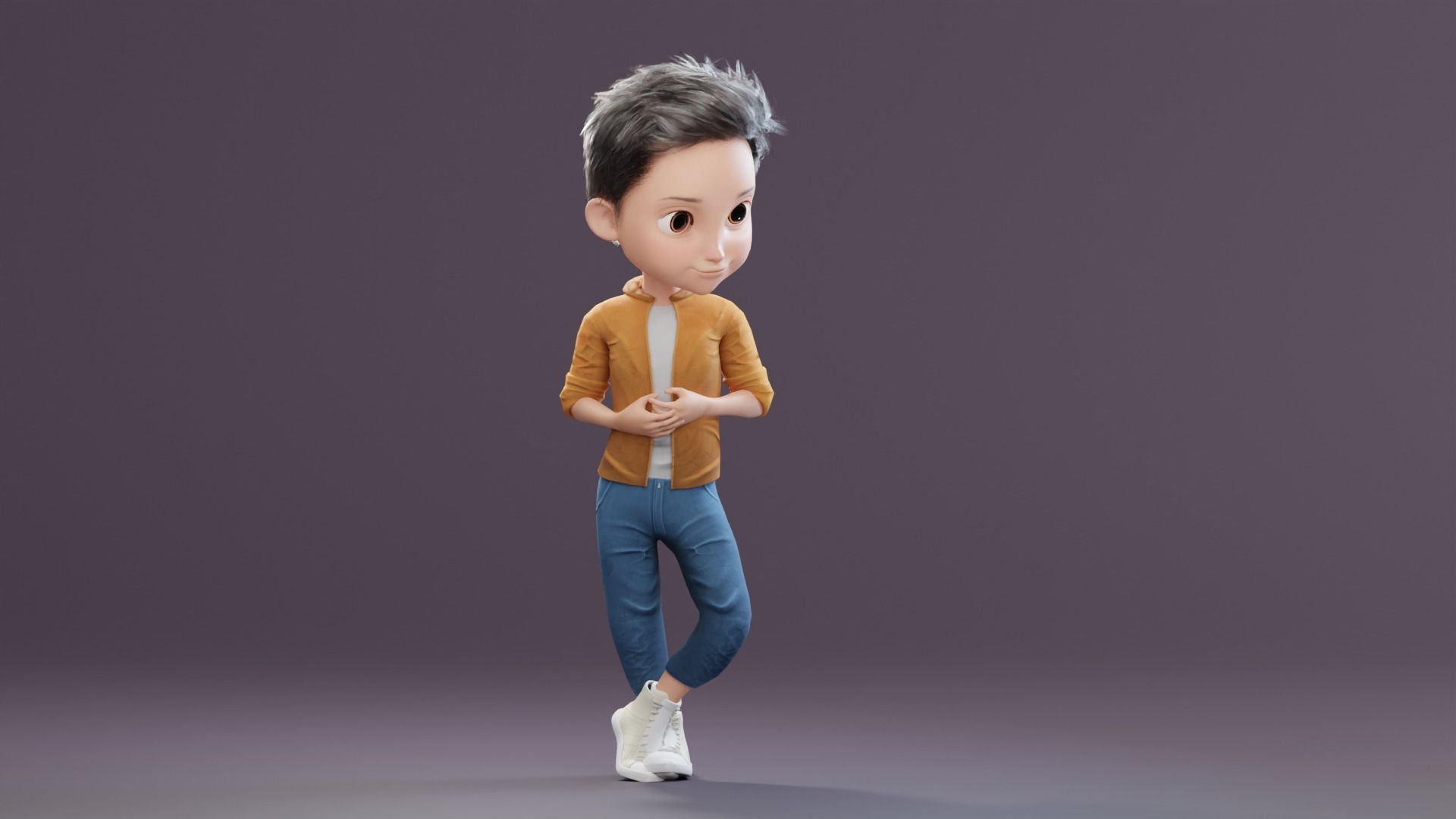 Pixar-Style Kid Boy Character Rigged Low-poly 3D model_39