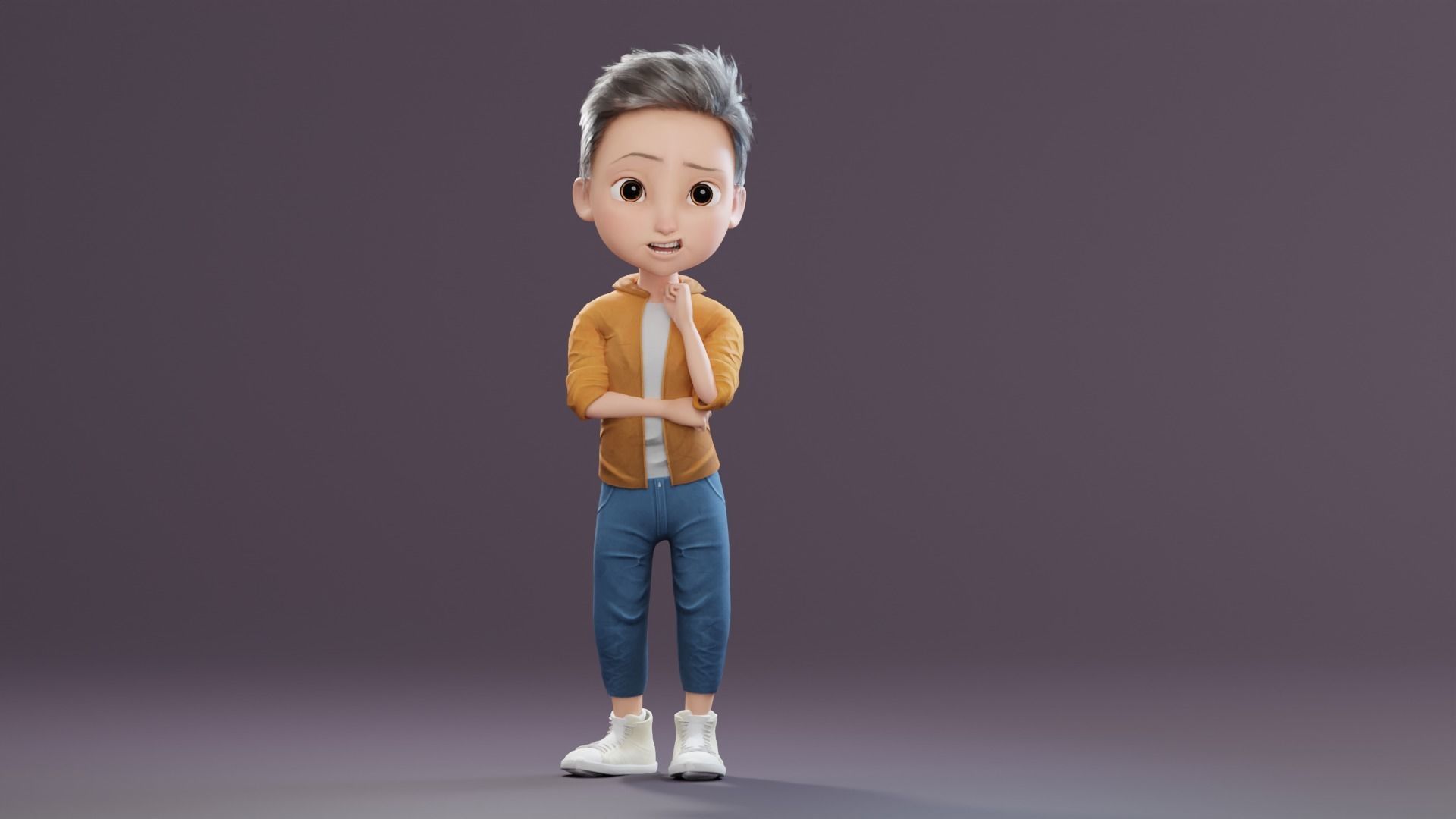 Pixar-Style Kid Boy Character Rigged Low-poly 3D model_9