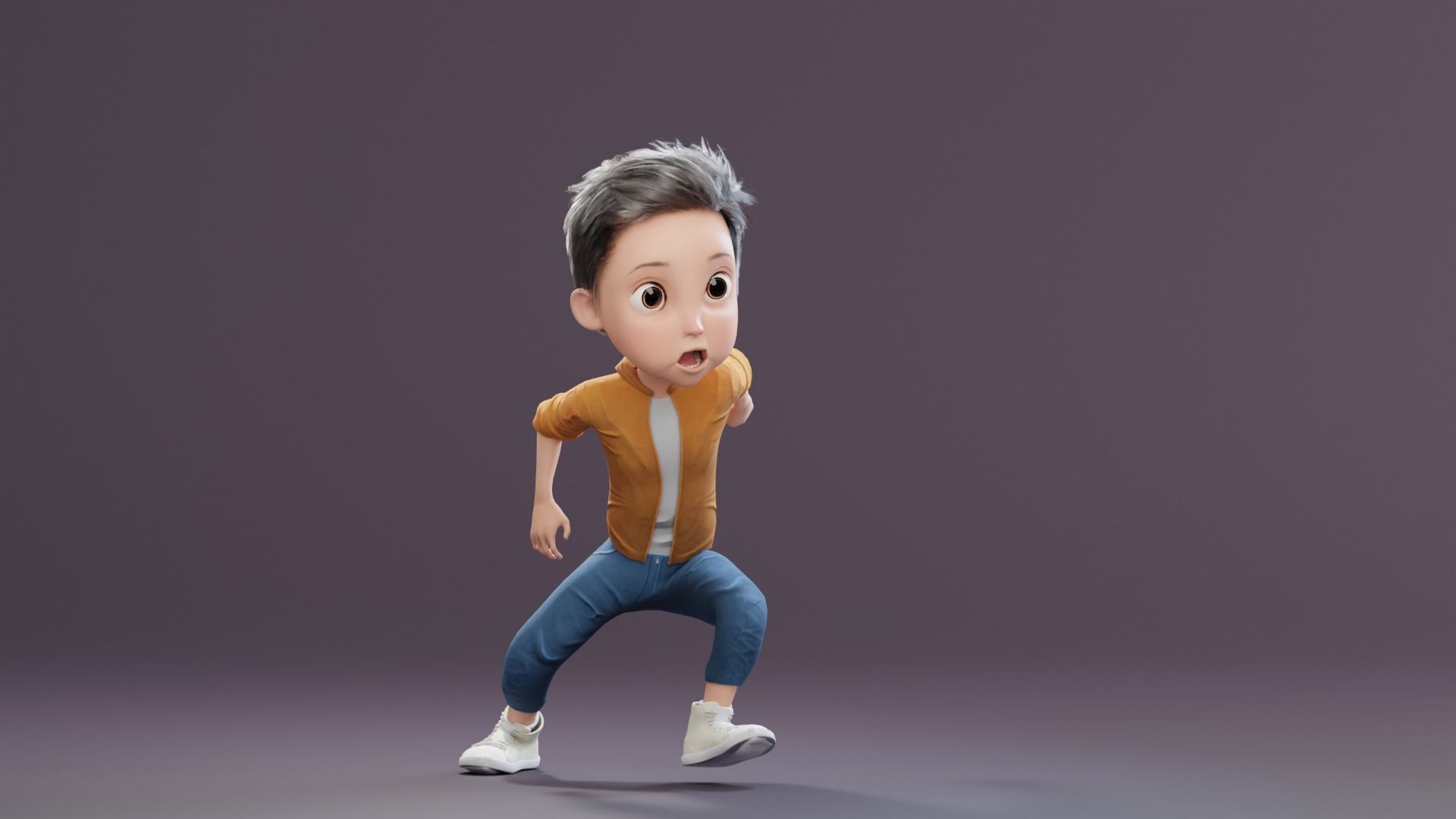 Pixar-Style Kid Boy Character Rigged Low-poly 3D model_26