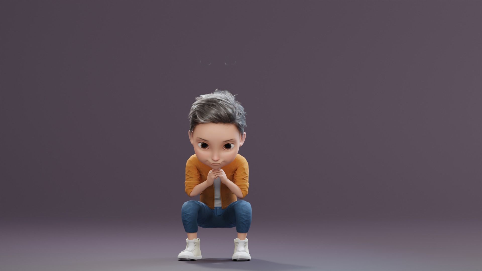 Pixar-Style Kid Boy Character Rigged Low-poly 3D model_34