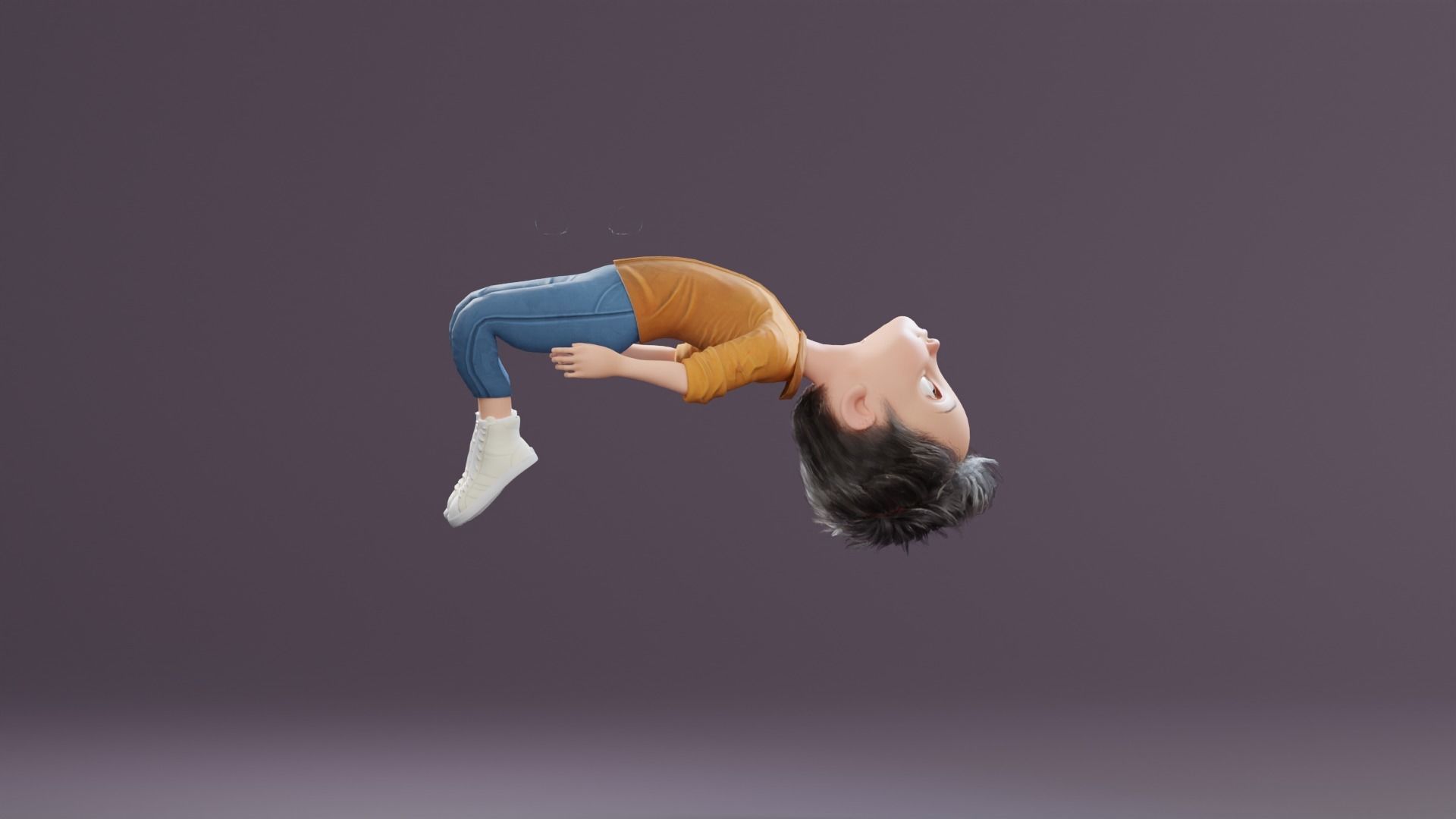 Pixar-Style Kid Boy Character Rigged Low-poly 3D model_8