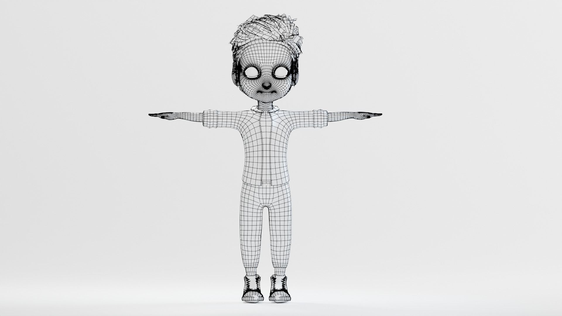 Pixar-Style Kid Boy Character Rigged Low-poly 3D model_54