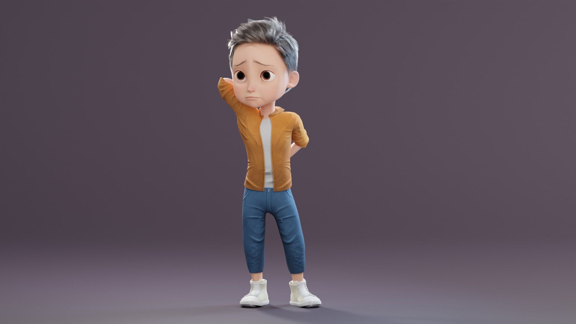 Pixar-Style Kid Boy Character Rigged Low-poly 3D model_48