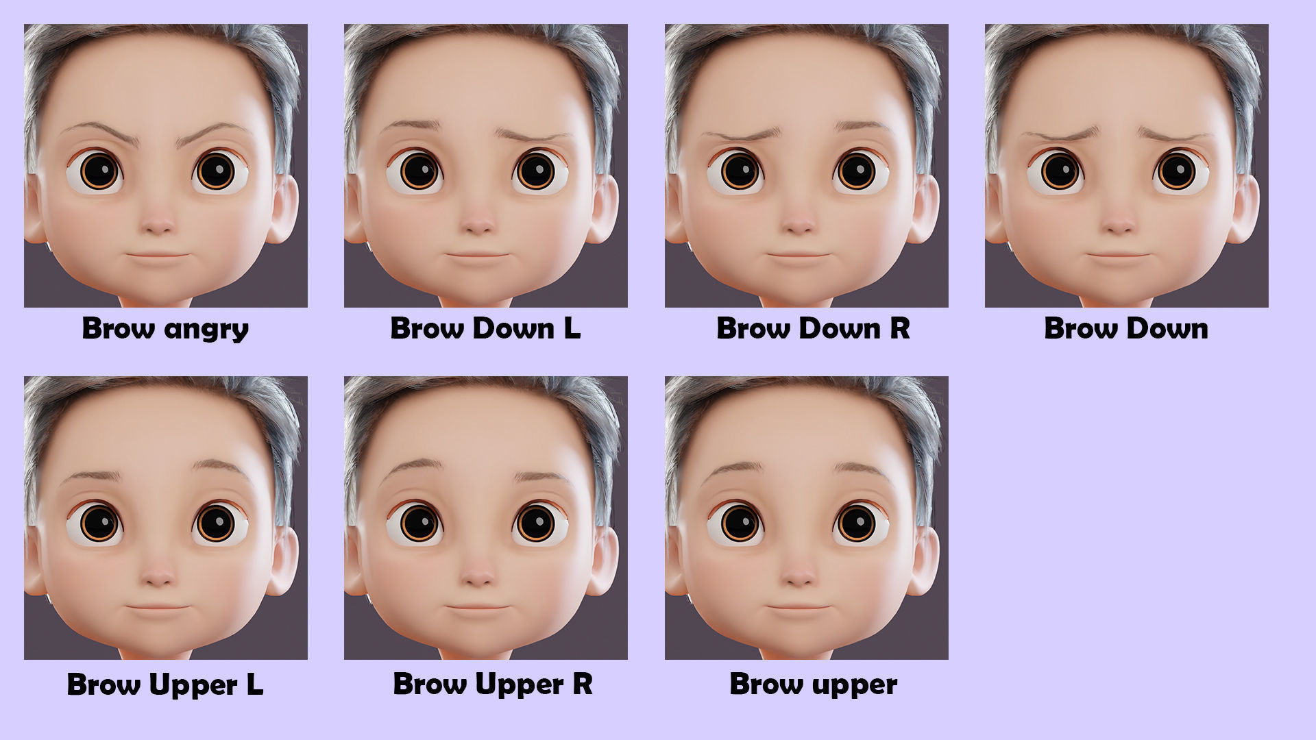 Pixar-Style Kid Boy Character Rigged Low-poly 3D model_4