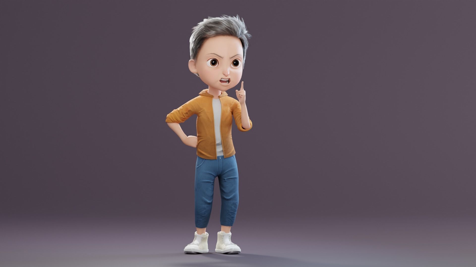Pixar-Style Kid Boy Character Rigged Low-poly 3D model_10
