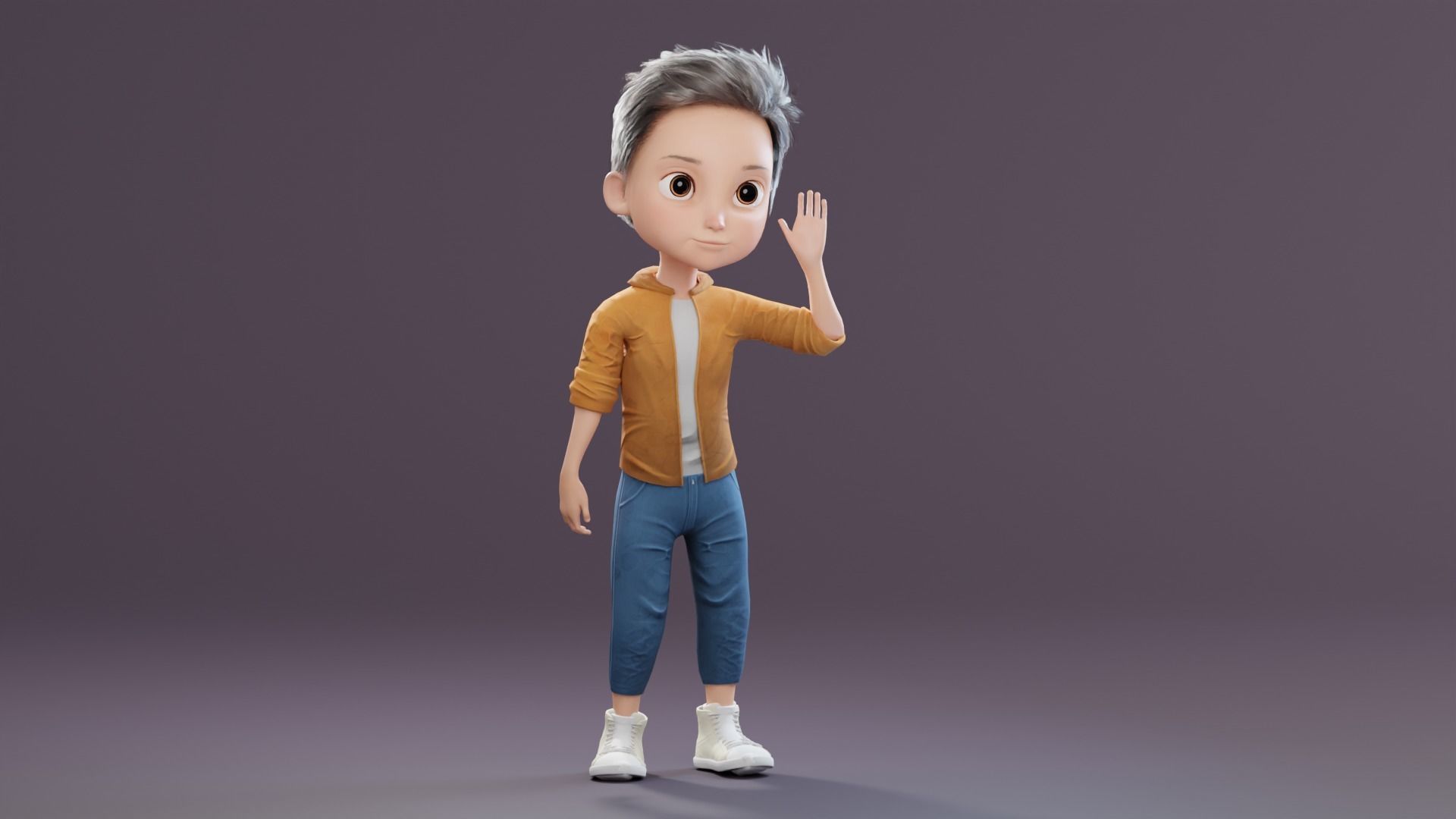 Pixar-Style Kid Boy Character Rigged Low-poly 3D model_47